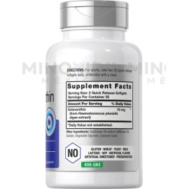 Astaxantina 10 Mg Antioxidante (60 Cápsulas) Americano Sabor Sin sabor