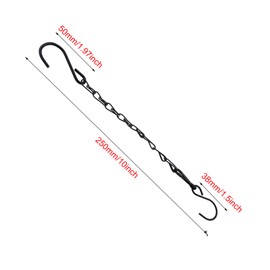 Guifeng 6PCS 10 Inch Length Metal Double Hook Chain Hanging Chain Birdhouse Hanging Chain Black Billboard Hanging Chain Flowerpot Chain with Hook for Hanging Christmas Light Bird Feeder Lanterns