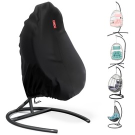 LXKCKJ Patio Hanging Egg Chair Cover - Outdoor Single Seat Swing Egg Chair Covers with Zipper - Heavy Duty Waterproof Patio Chair Cover Fits as Wicker Swing Chair 45W x 45D x 74H inches