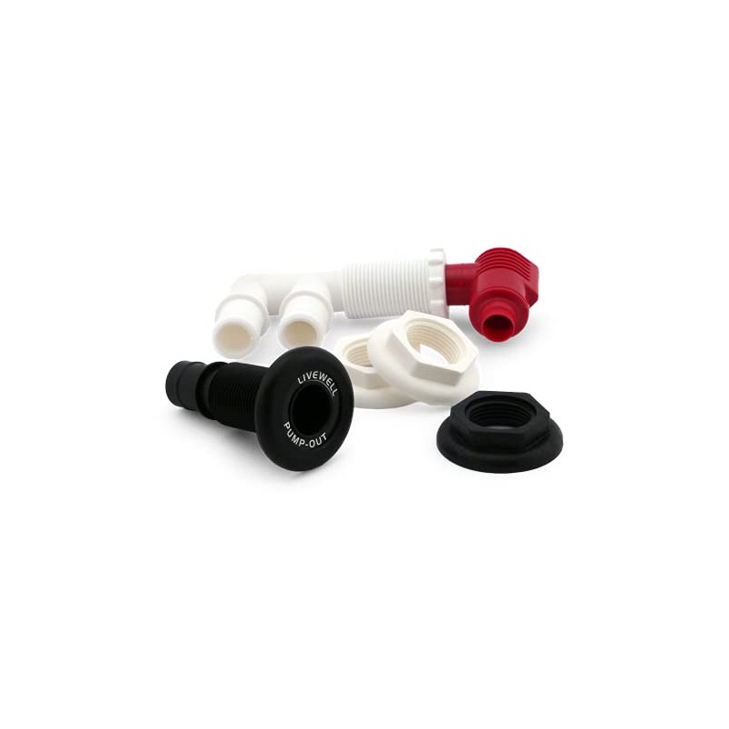 Flow-Rite Pump-Out/Aerator Combo for Boat Livewells or Baitwells (Barbed)