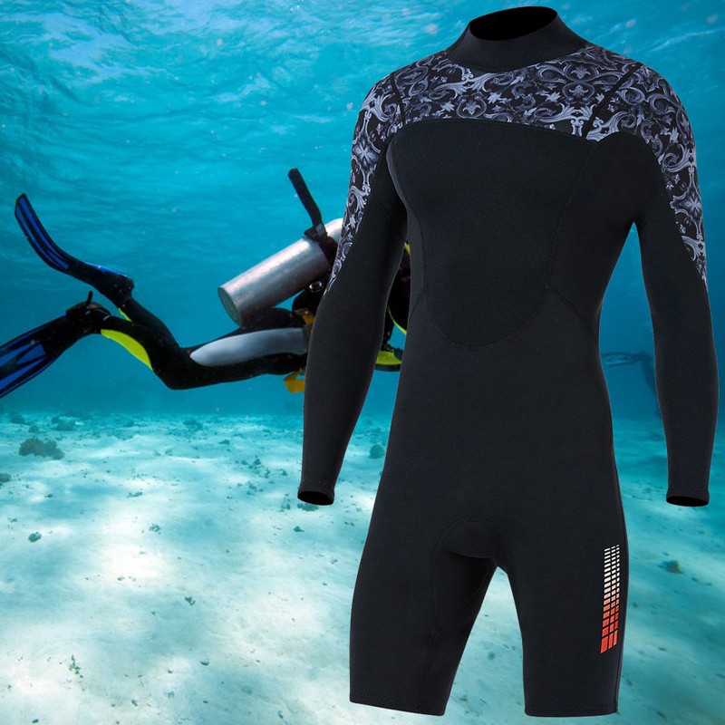 1.5MM Diving Onepiece Swimsuit Wetsuit Short Trousers for Snorkeling Surfing(Man
