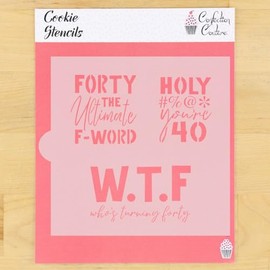 Forty The Ultimate F Word 40th Birthday Cookie Stencil
