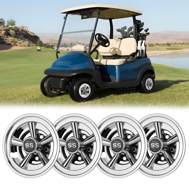 10L0L Golf Cart Hubcaps 8 inch Wheel Covers for Club