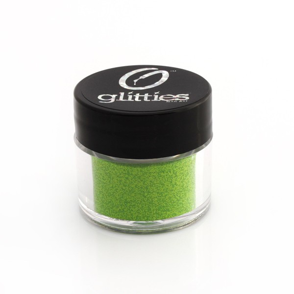 GLITTIES - Neon Green - (.008") - Neon Fine Glitter Powder - Great for Nail Art, Mix with Gel Nail Polish, Gel and Acrylic Powder - Made in The USA - (10 Grams)