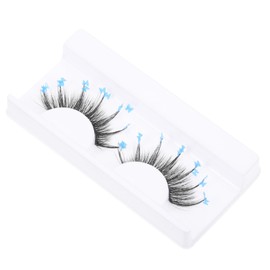 Baluue Colorful 3D False Eyelashes 1 Pair Natural Look Reusable Makeup Lashes for Women for Stage Performance Butterfly Glitter Effect