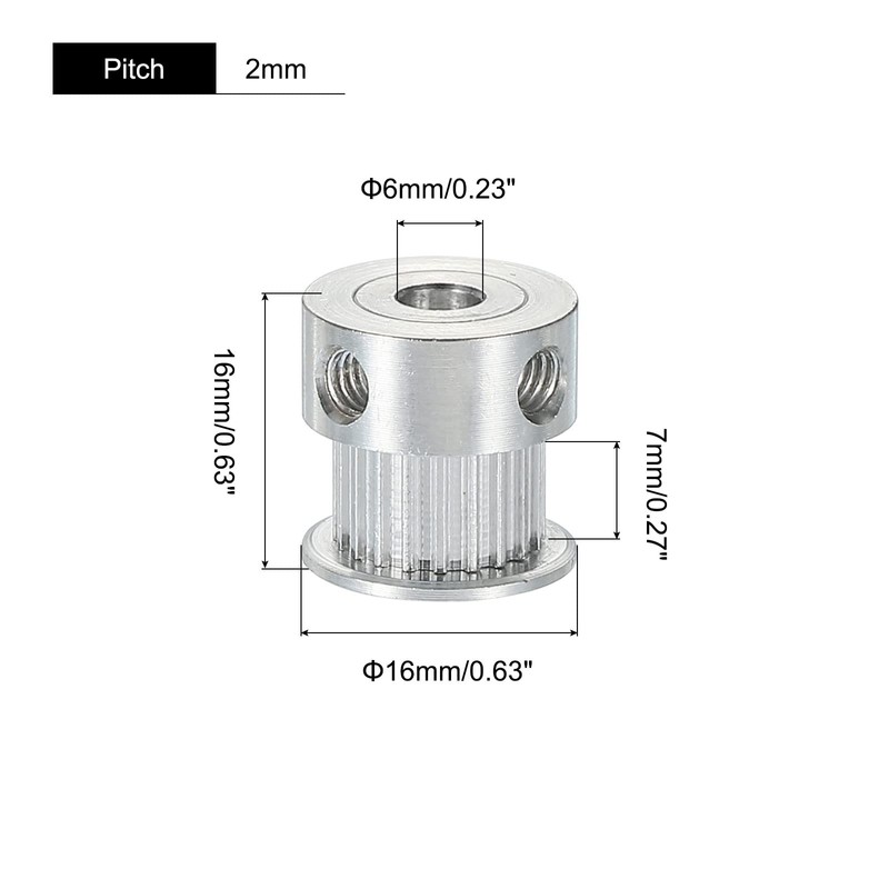 sourcing map 2 x 20 Teeth 6 mm Bore Control