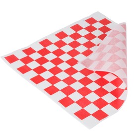 Checkered Deli Basket Liner, 12 X 12 Inches, Red and White, 100 Count