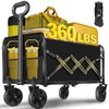 Wagons Cart Foldable, 360LBS Collapsible Wagon Cart with Wheels, Portable