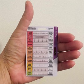 ZENWORYS 2pcs ECG/EKG Rhythm Pocket Card Double Sided EKG Rhythm Interpretation Badge Card ECG Rate Pocket Cards EKG Calipers