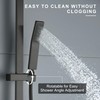 BEIYI Matte Black Handheld Shower with Slide Bar Square Handheld