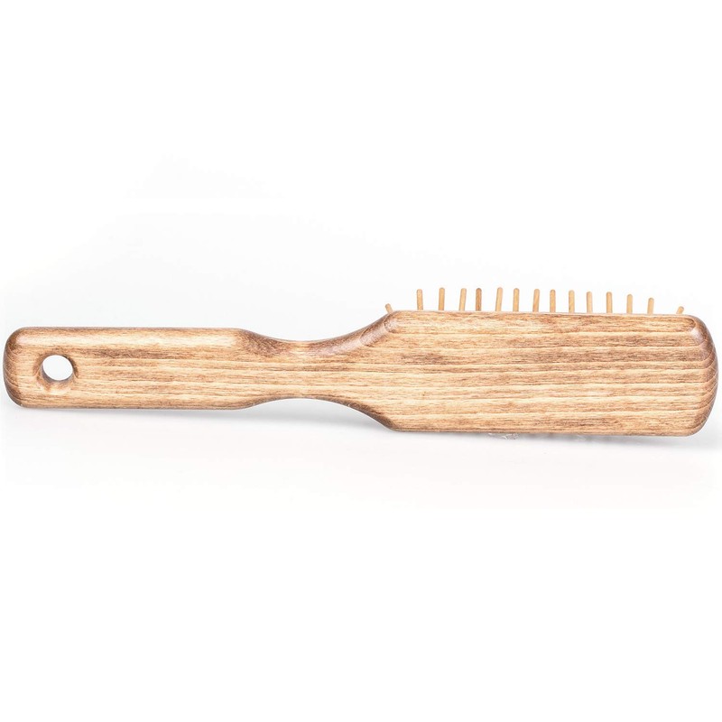Fendrihan Rectangular Olivewood Pneumatic Hairbrush with Wood Bristles 8" (Made