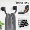 TURS 5-Pieces Matte Black Bathroom Hardware Accessories Set SUS304 Stainless