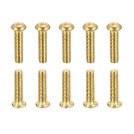 DTGN 36 Pcs M3x12 mm (DxL) Brass Machine Screws for Machine Industry Pan Head Fastening Screws Brass Stone