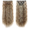 Ombre Highlighted Wavy Clip-In Hair Extensions Ash Brown to Blonde