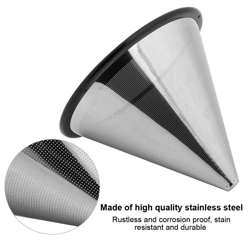 Pour Over Filter Stainless Steel Reusable Tea Coffee Dripper Coffee