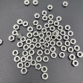 Tom's world 100Pcs M4-0.7 Hex Nut Stainless Steel 304(18-8) Metric Hexagon Nut for Bolts, Bright Finish, Full Thread (M4)