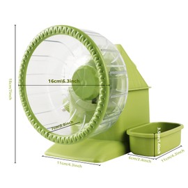 4 in 1 Silent Large Hamster Wheel Multifunctional Hamster Running Wheel Quite Running Spinner Wheel Accessories with Food Bowl Water Bottle for Hamsters Dwarf Gerbil (Green)