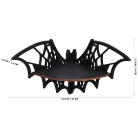 Zerodeko 2 PCS Crystal Shelf Display: Bat Shaped Corner Shelves Wooden Wall Corner Shelf Gothic Spooky Wall Art Decoration for Home Bedroom Kitchen