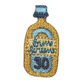ID 8442 Sunscreen Bottle 30 SPF Patch Beach Tanning Embroidered Iron On Applique