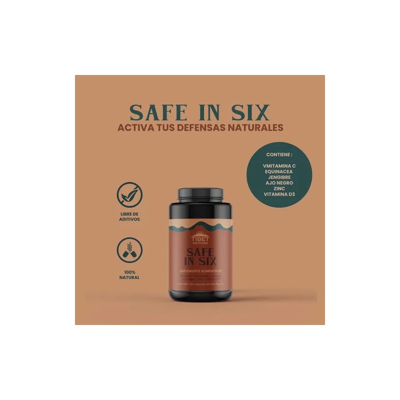 Tibet Natura Safe In Six 100 Cápsulas Vitamina D3 Zinc