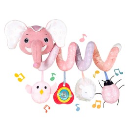 Koty Newborn Car Seat Toys, Stroller Toys for Babyies 0-6 Months,Infant Activity Spiral Plush Toys Hanging - Carseat Stroller Crib with Musical Rattle Toy for Boys Girls 0 3 6 9 Months