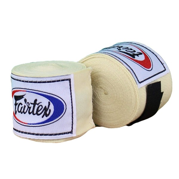 (460cm , White) - Fairtex Elastic Cotton Handwraps HW2-120 and 460cm - Full Length Hand Wraps. Many Colours