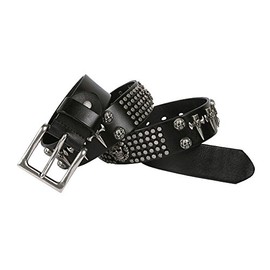 Nite closet Punk Rock Belt Men Leather Black Cool Studded Accessory Skull Rivet Gothic 45 inch