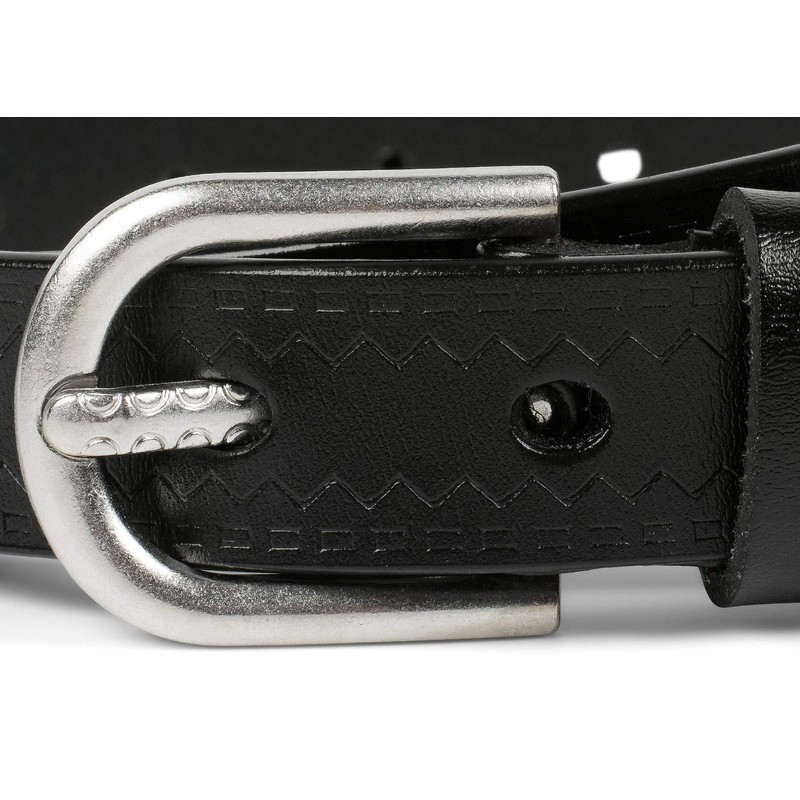 styleBREAKER 03010110 Women's Leather Belt Plain Colours with Aztec Prongs