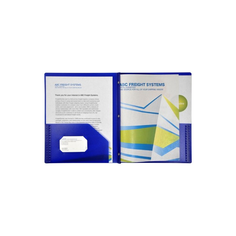 Lion 2-Pocket Plastic Folder with Fasteners, Dark Blue, 1 Folder