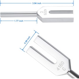 Angel Tuning Forks Set - 4096 Hz, 4160 Hz, 4225 Hz for Sound, Musical Instrument, with Wooden Hammer and Soft Storage Bag(Silver)