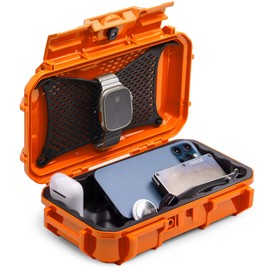 Evergreen 56 ToughBox - EDC Dry Box Protective Case USA Made for Organization of Cameras, Phones, Camping, Fishing, Hiking, Water Sports (Orange)