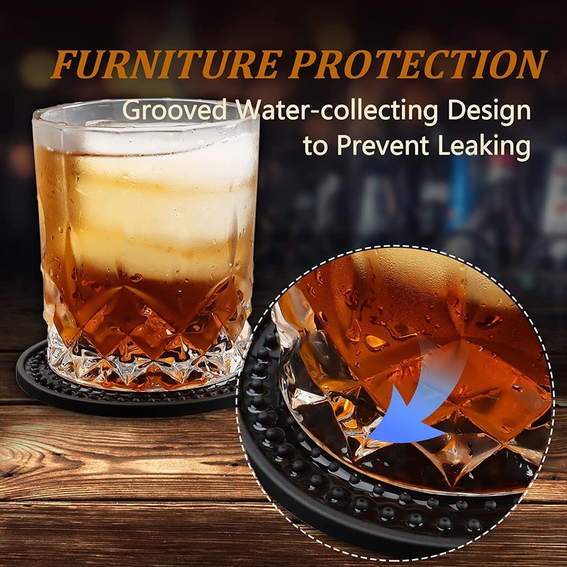 Coasters for Drinks, Silicone Coasters Set, Cup Mat - Deep