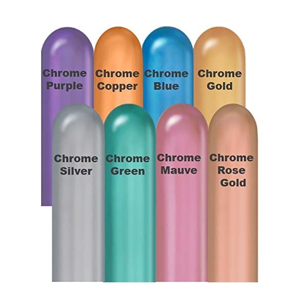 Qualatex 260Q Chrome 8 Color Assortment 100 Count