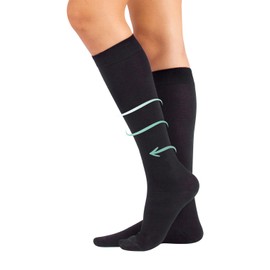 CALZITALY Medical support cotton knee high socks | compression cotton socks | 14-16 mmHg | made in italy | (M, Black)