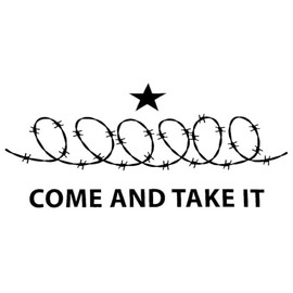 Pack of 3 Alternative Novelties Come and Take It Barbed Wire White & Black E-Z Peel Vinyl Decal Bumper Sticker