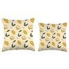 Vitamin F Lemons Pattern Yellow Fruit Citrus Design Throw Pillow,