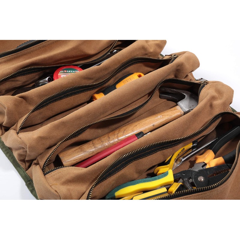 Wrench Tool Roll Bag, Heavy Duty Waxed Canvas Multi-Purpose Tool