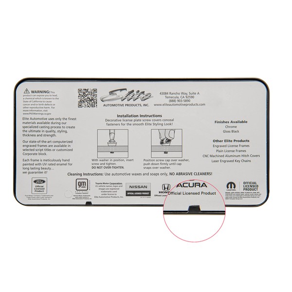 Corvette C7 2 Logo Black License Plate Frame