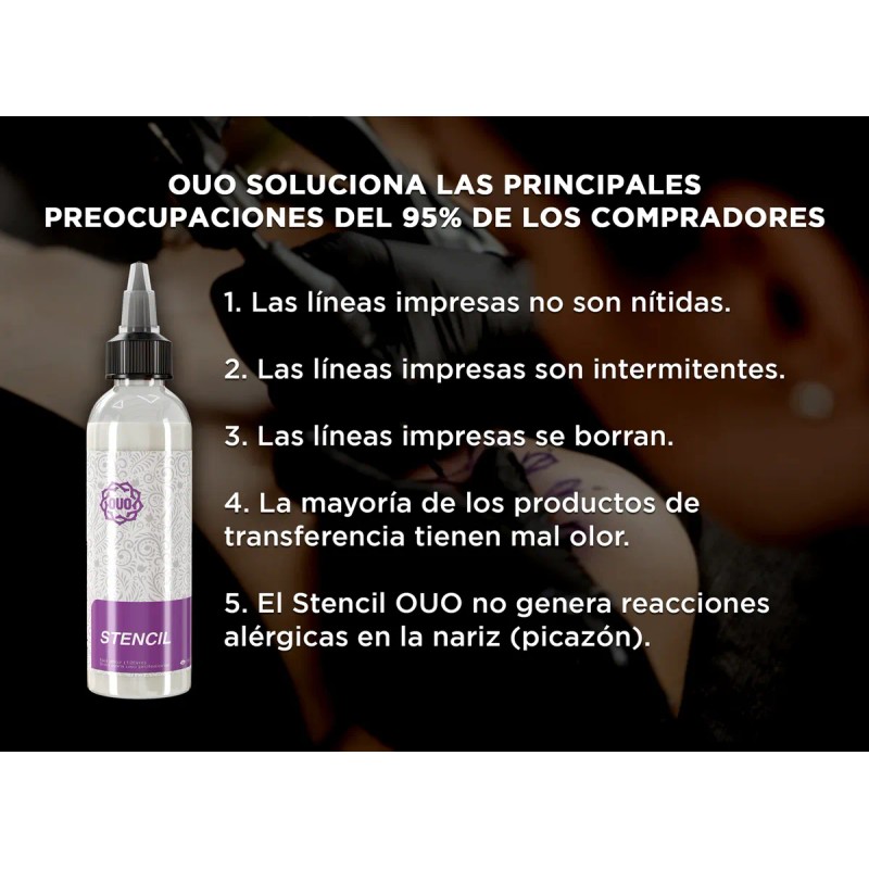 Pega Stencil Tatuajes Gel Hectográfico Ouo Alta Duración 4oz