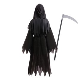 Dressy Daisy Disfraz Infantil de Muerte Grim Reaper para Niñas Pequeñas con Capa, Guantes, Guadaña y Cinturón, Halloween, Día de Muertos y Fiesta Escolar Edad 8-10 Años