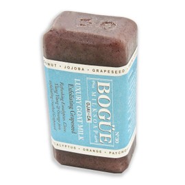 Handmade Goat Milk Soap- BOGUE No.30 Grapeseed exfoliating Blend Gently Scub Your Skin and Refresh with Eucalyptus, Clove, Ylang Ylang, and Orange essential oils