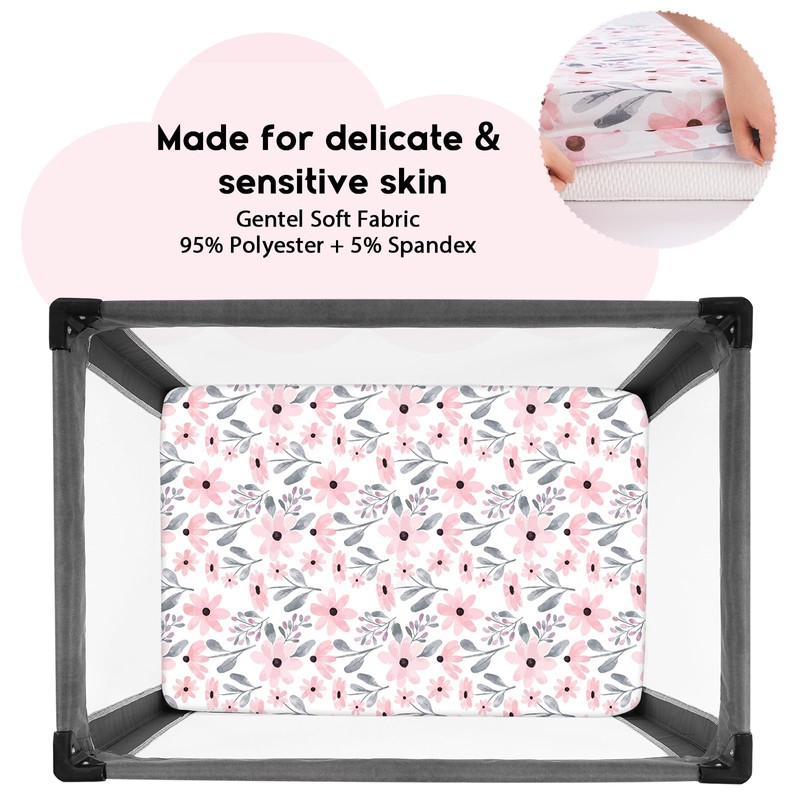 Yoofoss Travel Cot Sheets 95 x 65cm Fitted Cozy &