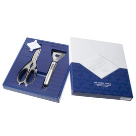 [Wrapped] Tool Set (Full Length 7.5 inches (19 cm), Kitchen Scissors (Total Length 7.7 inches (19.5 cm), Makeup Leaf (Wrapping Paper Message Flower)
