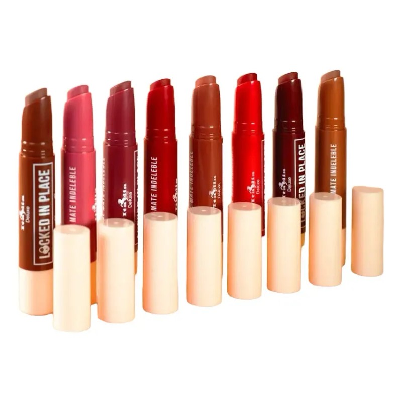 Gama 8 Labiales Locked In Place Matte Lippies Italia Deluxe
