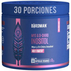Birdman Myo & D-Chiro Inositol 4100mg | Alta Concentración en Proporción 40:1 | Fórmula Limpia Sin Aditivos | Esencia Refrescante | Suplemento Alimenticio de Alta Calidad | 30 Porciones | 180 Cápsulas