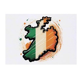 'Irish Flag Shaped Like Ireland' Temporary Tattoo - Water Resistant, Skin-Safe, Non-Toxic Transfer (TO00070055)