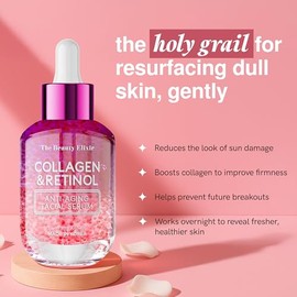 The Beauty Elixir Suero de Colágeno y Retinol para el Rostro - Ultra Hidratante, Restaura, Suaviza y Reduce las Arrugas - Probado por Dermatólogos, In