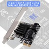 PCIE 4 Port SATA III 6Gbps Expansion Cards, PCIE 1X