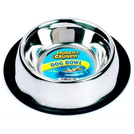 Munch & Crunch Stainless Steel Anti Slip Dog Bowl – 340ml Capacity for Small Dogs and Cats