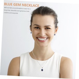 SAFIGLE Fashion Jewelry Set Rhinestone Necklace Earring Ring Set Oval Shaped Jewelry